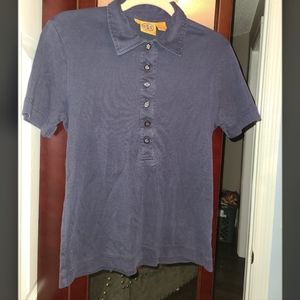 Tory Burch navy blue polo top size small